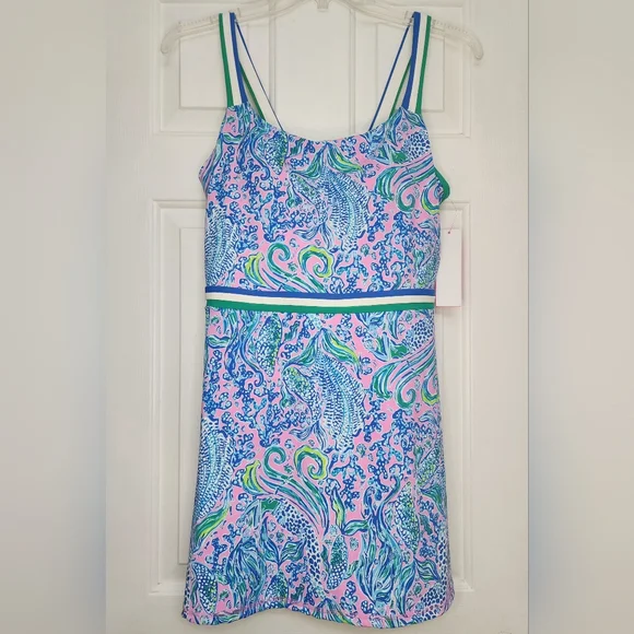Lilly Pulitzer Luxletic Deidra Dress in Lilac Rose We Mermaid It Size Large. NWT - Picture 6 of 14